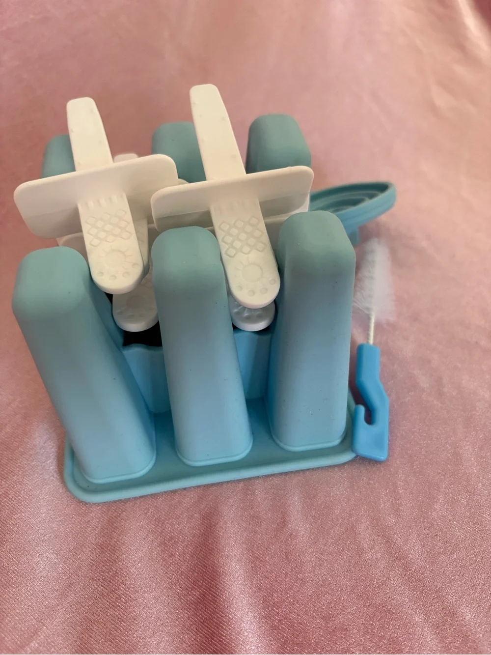 Silicone Ice Pop Mold Set with Sticks and Brush - Blue